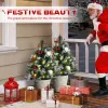 2ft 2-Pack Outdoor Entryway Pre-Lit Artificial Christmas Tree Cordless with 70 Branches, LED lights, Red Berries, Pine Cones & Balls, Green