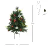Artificial Christmas Trees 2-Pack Slim with 24 Warm White Lights Green Holiday Decor