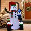 6' Christmas Holiday Yard Inflatable Outdoor Light Up LED Xmas Decoration 3 Penguins Building Snowman