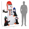 6' Christmas Holiday Yard Inflatable Outdoor Light Up LED Xmas Decoration 3 Penguins Building Snowman