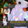 6' Christmas Holiday Yard Inflatable Outdoor Light Up LED Xmas Decoration 3 Penguins Building Snowman