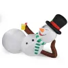 9.8 FT Lighted Christmas Inflatable Decoration, Large Inflatable Lying Snowman, Funny Blow Up Yard Decorations with Built-in LED Lights for