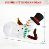 9.8 FT Lighted Christmas Inflatable Decoration, Large Inflatable Lying Snowman, Funny Blow Up Yard Decorations with Built-in LED Lights for