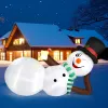 9.8 FT Lighted Christmas Inflatable Decoration, Large Inflatable Lying Snowman, Funny Blow Up Yard Decorations with Built-in LED Lights for