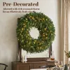 36" Prelit Crestwood Spruce Artificial Christmas Wreath, Christmas Decor with Bow, LEDs, 8 Modes, Realistic Tips
