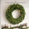 Christmas Decoration, 36 in Pre-Lit Norfolk Pine Artificial Christmas Wreath with 100 LED Lights, Green