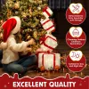 3FT Lighted Gift Box Tower, Pre-lit Stacked Present Boxes Ornament with 80 LED Warm White Lights and Stakes for Christmas Outdoor Indoor