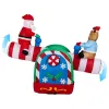 4.7 FT Lighted Christmas Inflatable Decoration, Large Motorized Seesaw with Santa and Reindeer, Funny Blow Up Yard Decorations with