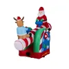 4.7 FT Lighted Christmas Inflatable Decoration, Large Motorized Seesaw with Santa and Reindeer, Funny Blow Up Yard Decorations with