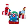 4.7 FT Lighted Christmas Inflatable Decoration, Large Motorized Seesaw with Santa and Reindeer, Funny Blow Up Yard Decorations with
