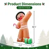 10.6FT Gingerbread Man with Gift Box Inflatable, 8 LED Lights, 190D Polyester Christmas Decor, US Plug