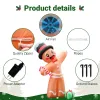 10.6FT Gingerbread Man with Gift Box Inflatable, 8 LED Lights, 190D Polyester Christmas Decor, US Plug