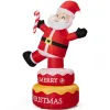 6FT Rotating Standing Santa Inflatable, 4 LED Lights, 210D Polyester Christmas Decor, US Plug
