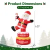 6FT Rotating Standing Santa Inflatable, 4 LED Lights, 210D Polyester Christmas Decor, US Plug