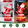 6FT Rotating Standing Santa Inflatable, 4 LED Lights, 210D Polyester Christmas Decor, US Plug