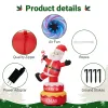 6FT Rotating Standing Santa Inflatable, 4 LED Lights, 210D Polyester Christmas Decor, US Plug