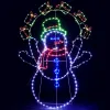 5FT Fun Juggling Snowman Christmas Yard Decorations, Pre-lit 2D Animated Snowman with 358 LED Multi-Color Lights and Stakes for Xmas