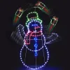 5FT Fun Juggling Snowman Christmas Yard Decorations, Pre-lit 2D Animated Snowman with 358 LED Multi-Color Lights and Stakes for Xmas