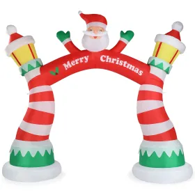 8.9 FT Lighted Christmas Inflatable Archway, Inflatable Santa Claus Christmas Arch, Blow Up Yard Decorations with Built-in LED Lights for