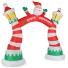 8.9 FT Lighted Christmas Inflatable Archway, Inflatable Santa Claus Christmas Arch, Blow Up Yard Decorations with Built-in LED Lights for