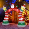 8.9 FT Lighted Christmas Inflatable Archway, Inflatable Santa Claus Christmas Arch, Blow Up Yard Decorations with Built-in LED Lights for