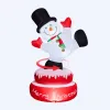 4.8FT Lighted Christmas Inflatable Decoration, Large Rotating Snowman with Motor, Funny Blow Up Yard Decorations with Built-in LED Lights