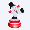4.8FT Lighted Christmas Inflatable Decoration, Large Rotating Snowman with Motor, Funny Blow Up Yard Decorations with Built-in LED Lights