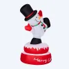 4.8FT Lighted Christmas Inflatable Decoration, Large Rotating Snowman with Motor, Funny Blow Up Yard Decorations with Built-in LED Lights