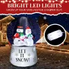 6 FT Lighted Christmas Inflatable Decoration, Large Inflatable Snow Globe with Snowman Family, Funny Blow Up Yard Decorations with Built-in