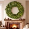 Christmas Decoration, 48 in Pre-Lit Norwegian Spruce Artificial Christmas Wreath with 150 LED Lights, Green