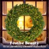 Christmas Decoration, 48 in Pre-Lit Norwegian Spruce Artificial Christmas Wreath with 150 LED Lights, Green