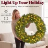 Christmas Decoration, 48 in Pre-Lit Norwegian Spruce Artificial Christmas Wreath with 150 LED Lights, Green