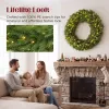 Christmas Decoration, 48 in Pre-Lit Norwegian Spruce Artificial Christmas Wreath with 150 LED Lights, Green