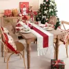 Christmas Table Runner for Home Decor with Tassels 72 Inches Long Farmhouse Red Rustic Boho Table Runner Macrame Burlap Table Decoration