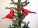 12 Pcs Red Birds Cardinal with Clip on Christmas Tree Decoration Artificial Red Birds with Feathers for Wreath Ornaments