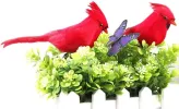 12 Pcs Red Birds Cardinal with Clip on Christmas Tree Decoration Artificial Red Birds with Feathers for Wreath Ornaments