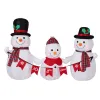 6.2FT Lighted Christmas Inflatable Decoration, Inflatable Snowman Family with Bunting, Funny Blow Up Yard Decorations with Built-in LED