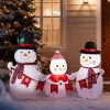 6.2FT Lighted Christmas Inflatable Decoration, Inflatable Snowman Family with Bunting, Funny Blow Up Yard Decorations with Built-in LED