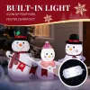 6.2FT Lighted Christmas Inflatable Decoration, Inflatable Snowman Family with Bunting, Funny Blow Up Yard Decorations with Built-in LED