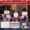6.2FT Lighted Christmas Inflatable Decoration, Inflatable Snowman Family with Bunting, Funny Blow Up Yard Decorations with Built-in LED