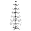 6ft Wrought Iron Christmas Tree, Metal Ornament Display Tree Stand for for Holiday Party Home Decor, Indoor & Outdoor Decor Hanger, Black