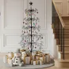 6ft Wrought Iron Christmas Tree, Metal Ornament Display Tree Stand for for Holiday Party Home Decor, Indoor & Outdoor Decor Hanger, Black