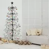 6ft Wrought Iron Christmas Tree, Metal Ornament Display Tree Stand for for Holiday Party Home Decor, Indoor & Outdoor Decor Hanger, Black