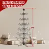 6ft Wrought Iron Christmas Tree, Metal Ornament Display Tree Stand for for Holiday Party Home Decor, Indoor & Outdoor Decor Hanger, Black