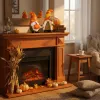 2 Pcs Fall Gnome Decoration Mini Autumn Gnomes Stripes Resin Fall Decorations for Harvest Thanksgiving Day Home Office Tiered Tray Table