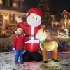 6.3FT Lighted Christmas Inflatable Decoration, Inflatable Santa and Reindeer, Funny Blow Up Yard Decorations with Built-in LED Lights for