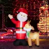 6.3FT Lighted Christmas Inflatable Decoration, Inflatable Santa and Reindeer, Funny Blow Up Yard Decorations with Built-in LED Lights for