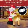 6.3FT Lighted Christmas Inflatable Decoration, Inflatable Santa and Reindeer, Funny Blow Up Yard Decorations with Built-in LED Lights for