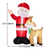 6.3FT Lighted Christmas Inflatable Decoration, Inflatable Santa and Reindeer, Funny Blow Up Yard Decorations with Built-in LED Lights for