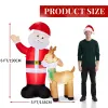6.3FT Lighted Christmas Inflatable Decoration, Inflatable Santa and Reindeer, Funny Blow Up Yard Decorations with Built-in LED Lights for